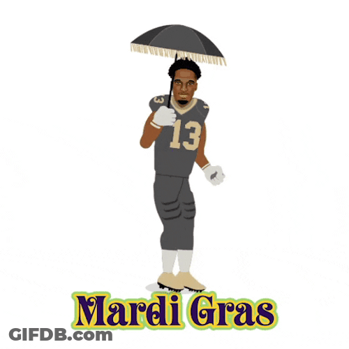 Mardi Gras Michael Thomas Cartoon GIF