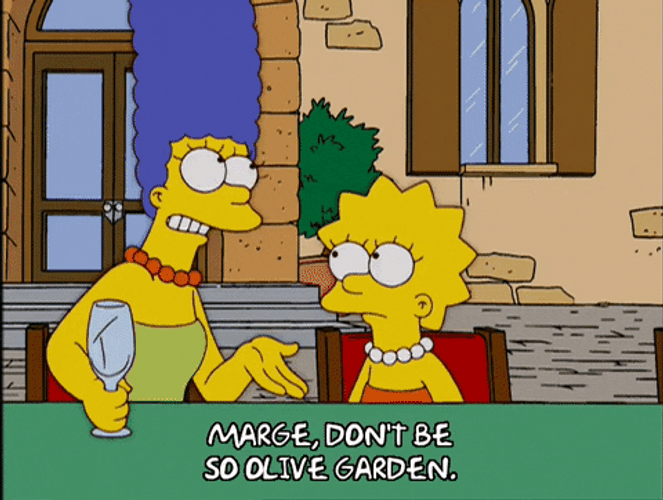 Marge And Lisa Simpson Dining Out GIF
