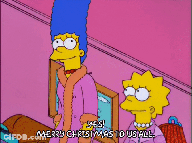 Marge And Lisa Simpson Merry Christmas GIF