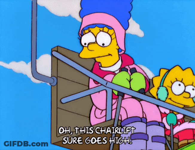Marge Simpson Chairlift Sure Goes High GIF