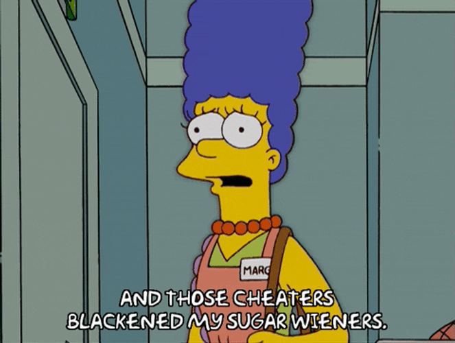 Marge Simpson Cheaters Blackened Sugar Wieners GIF