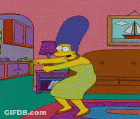 Marge Simpson Dancing In Living Room With Sailboat Picture GIF