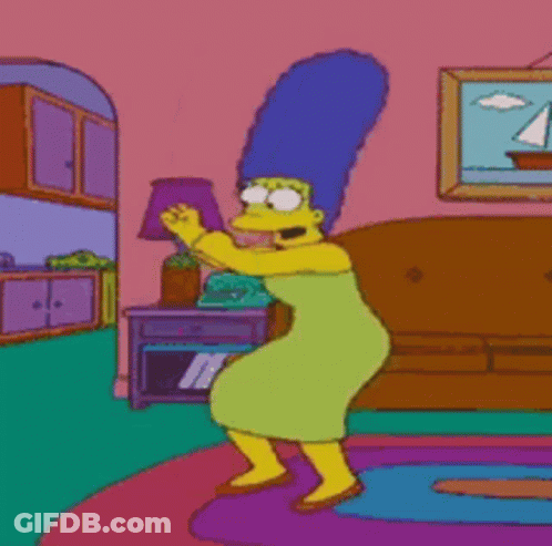 Marge Simpson Dancing In Living Room GIF