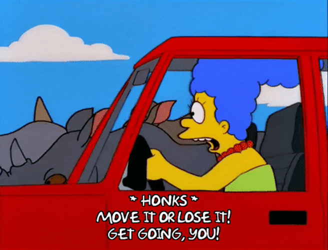 Marge Simpson Driving Crazy GIF