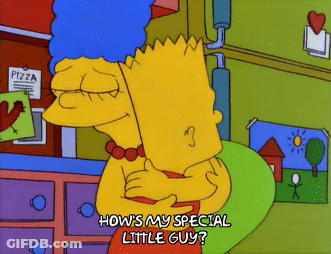 Marge Simpson Hugging Bart Simpson GIF