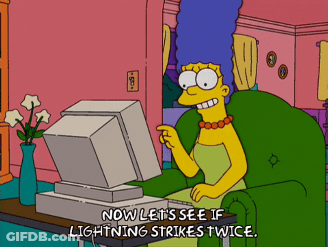 Marge Simpson Lightning Strike Twice GIF
