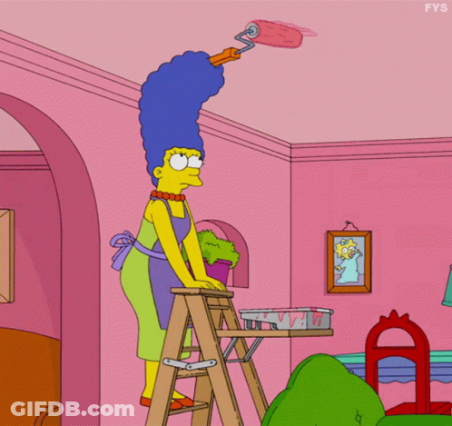Marge Simpson Painting Ceiling GIF