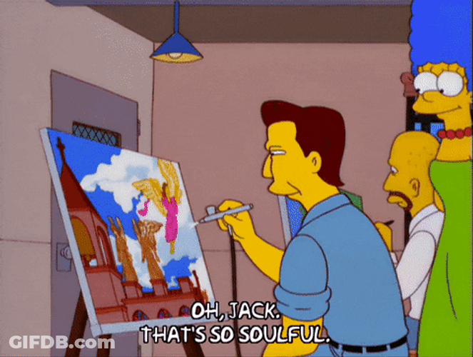 Marge Simpson Praising Jack Crowley Painting GIF
