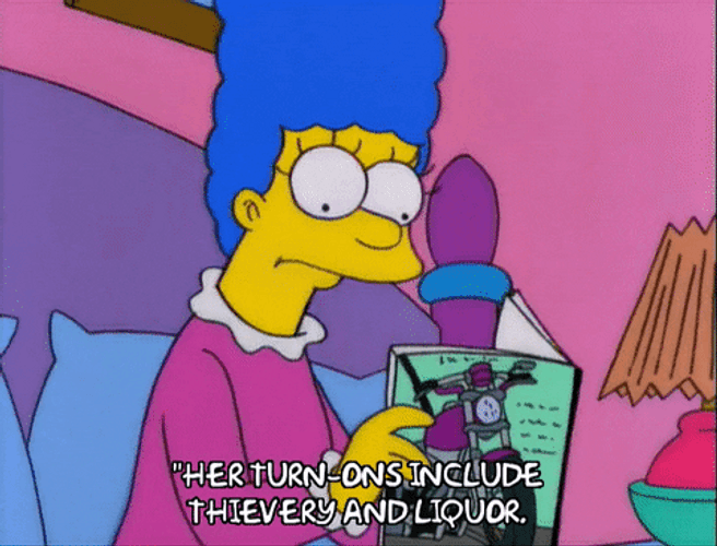Marge Simpson Reading Book In Bed GIF