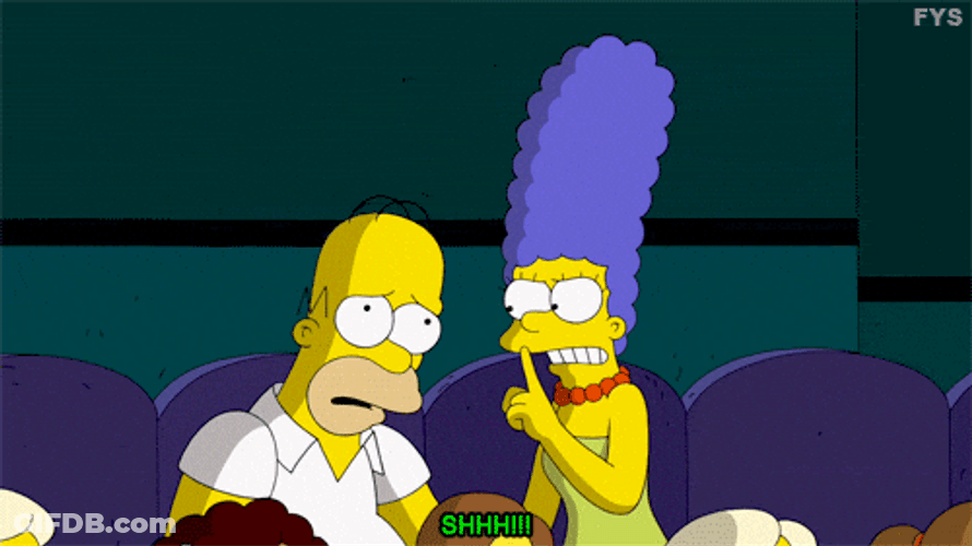 Marge Simpson Shushing Homer Simpson GIF