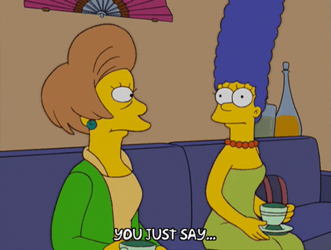 Marge Simpson Sitting Beside Edna Krabappel GIF