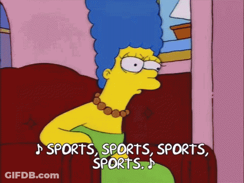 Marge Simpson Sitting On Couch Singing Sports Sports Sports GIF