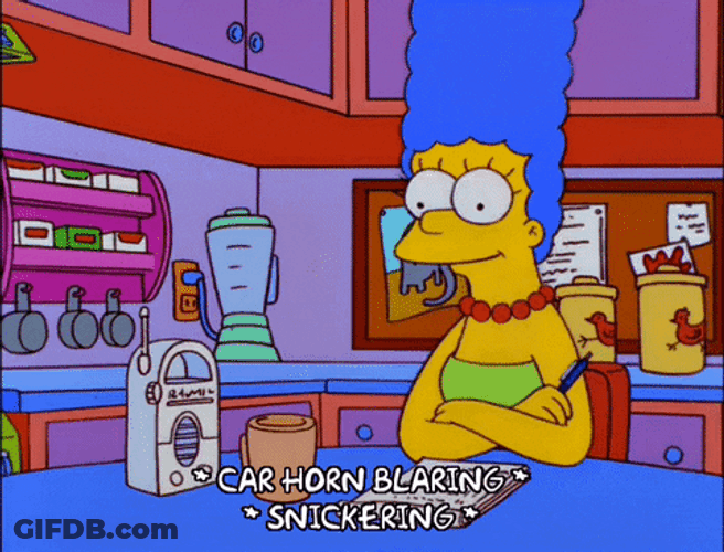 Marge Simpson Snickering GIF