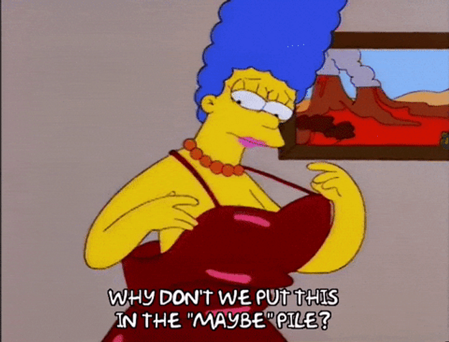 Marge Simpson Solution For Her Large Dress GIF