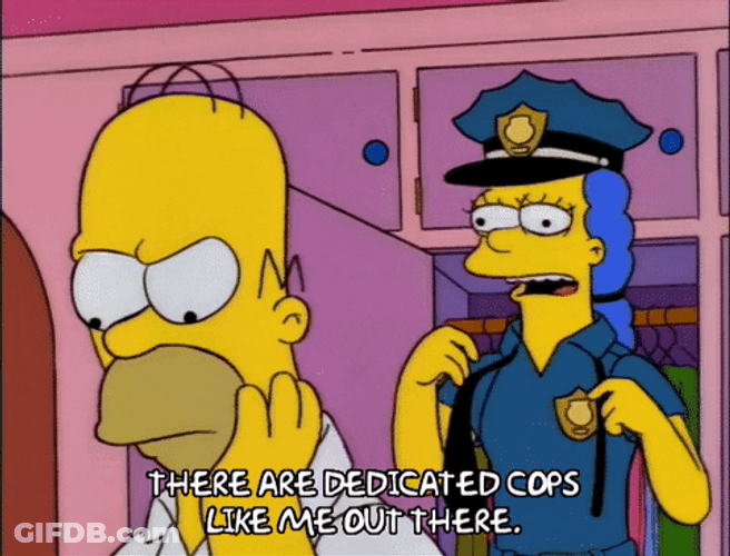 Marge Simpson Taking Off Police Hat GIF