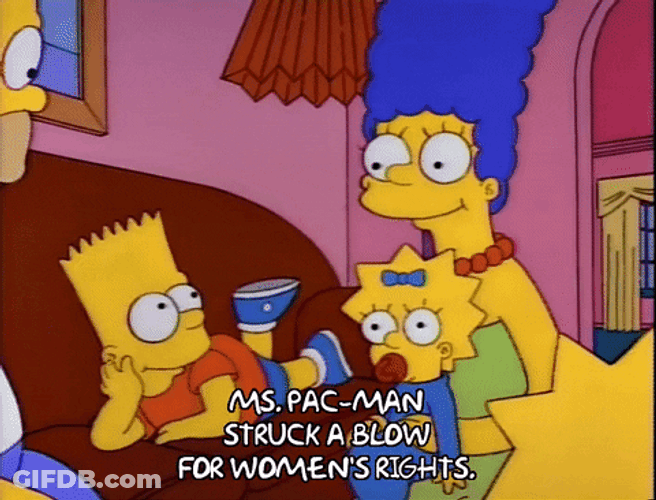 Marge Simpson Talking About Ms Pacman GIF