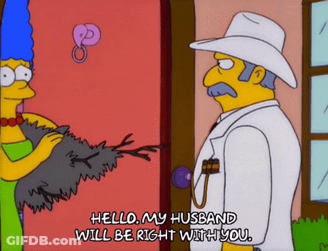 Marge Simpson Talking To Southern Colonel GIF