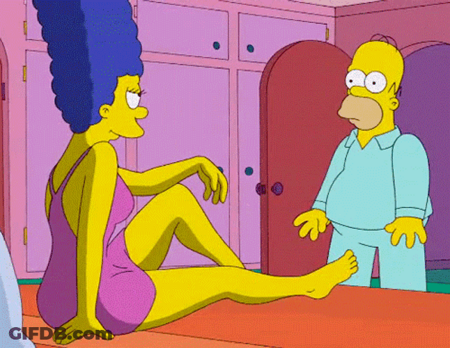 Marge Simpson Teasing Homer Simpson GIF