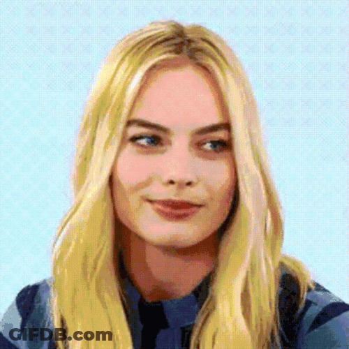 Margot Robbie Awkward Smile GIF