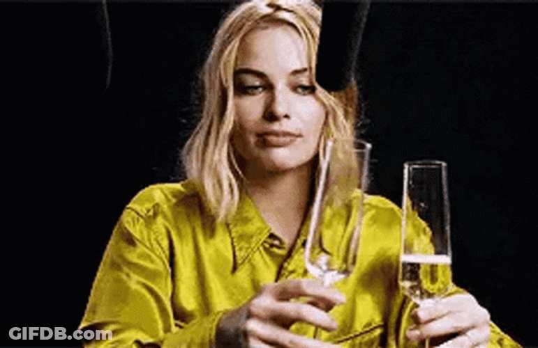 Margot Robbie Cheers GIF