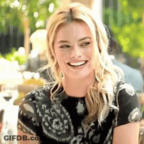 Margot Robbie Demure Laughs GIF