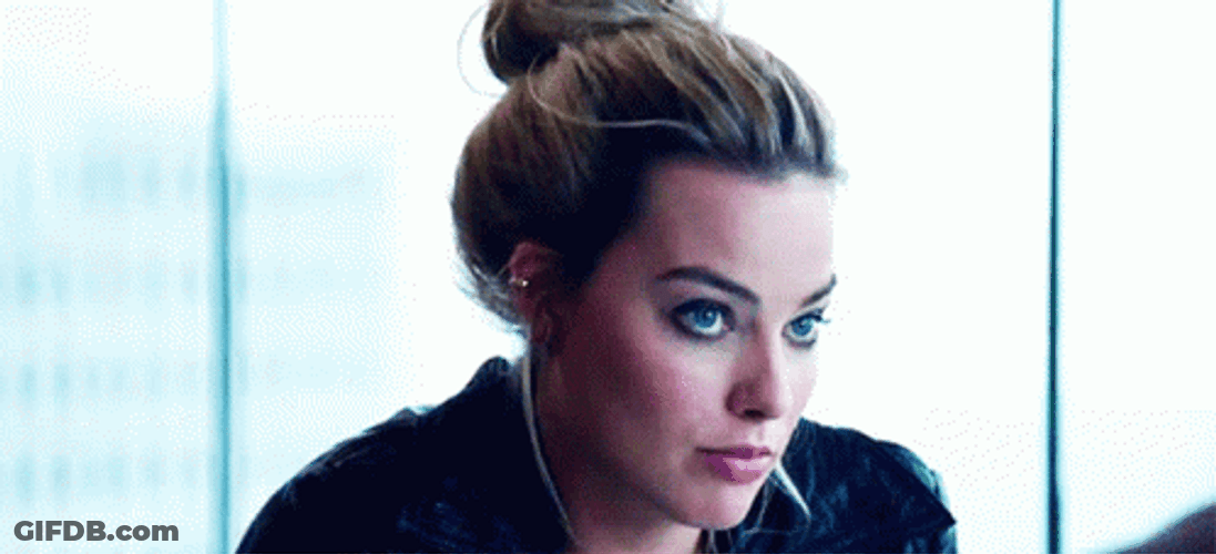 Margot Robbie Intense Look GIF