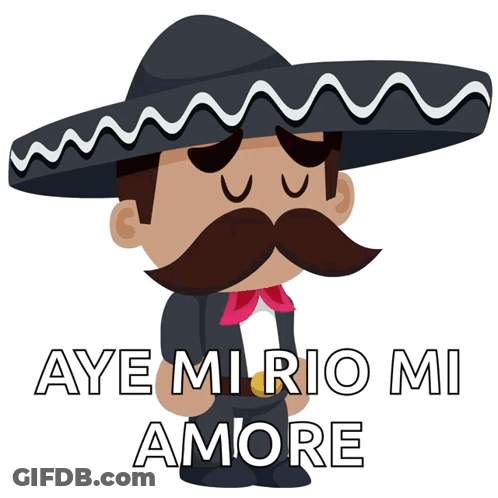 Mariachi Cartoon Saying Aye Mi Rio Mi Amore GIF