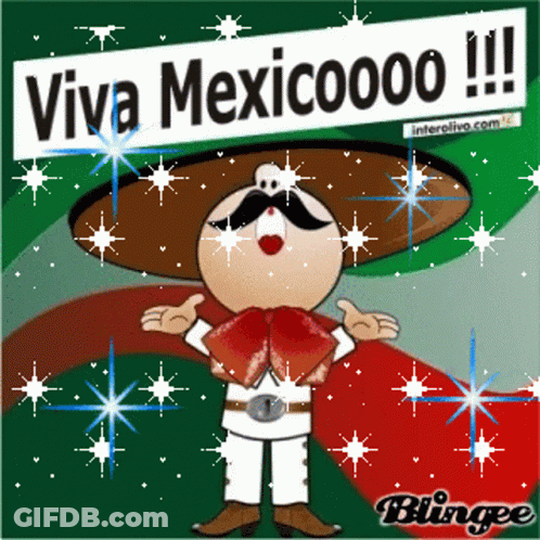 Mariachi With Sombrero And Bow Tie Saying Viva Mexicooo GIF
