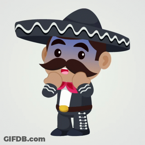 Mariachi With Sombrero And Mustache GIF