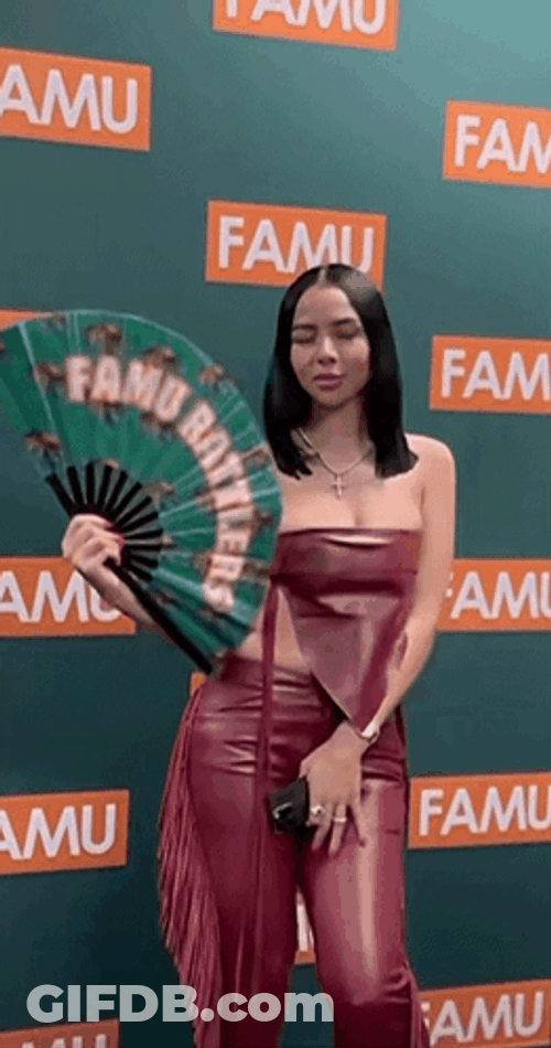 Mariah Buckles Holding Famu Fan GIF