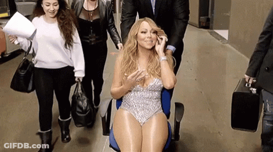 Mariah Carey Being Wheeled Out GIF