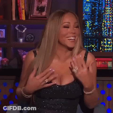 Mariah Carey Smiling In Black Tank Top GIF