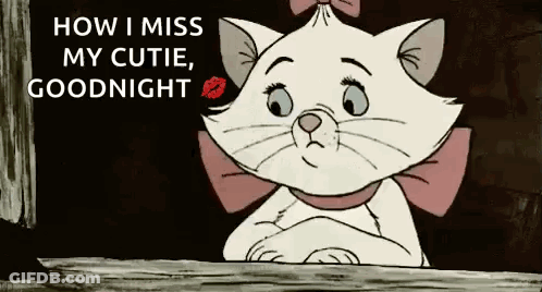 Marie From The Aristocats Is Looking Out A Window With A Kiss On Her Cheek . GIF