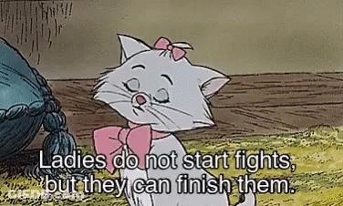 Marie From The Aristocats Is Wearing A Pink Bow Tie And A Quote From The Movie . GIF