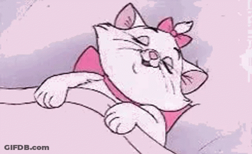 Marie From The Aristocats Laying On Bed Eyes Closed GIF
