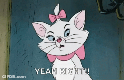 Marie From The Aristocats With Pink Bow Saying Yeah Right GIF