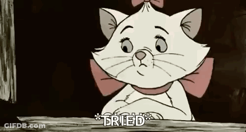 Marie The Cat From The Aristocats Is Looking Out Of A Window And Says `` Tried '' . GIF