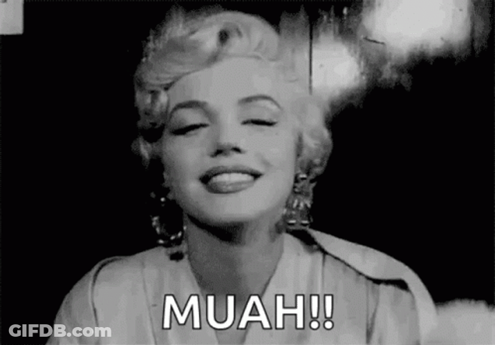 Marilyn Monroe Giving A Kiss GIF