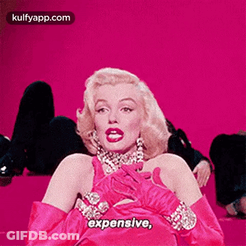 Marilyn Monroe In Pink Dress And Gloves Says Expensive GIF