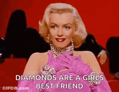 Marilyn Monroe In Pink Dress Saying Diamonds Are A Girls Best Friend GIF