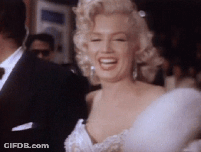 Marilyn Monroe Laughing In Front Of Camera GIF