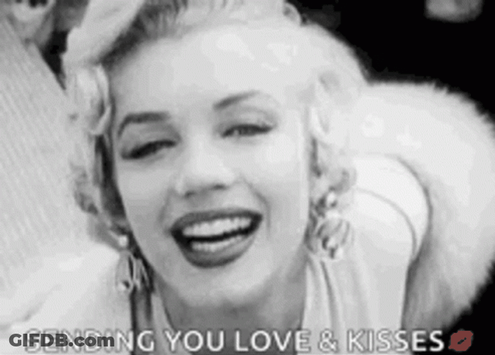 Marilyn Monroe Quotes Sending Love And Kisses GIF