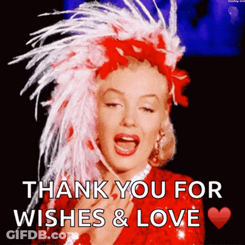 Marilyn Monroe Quotes Thank You For Wishes GIF