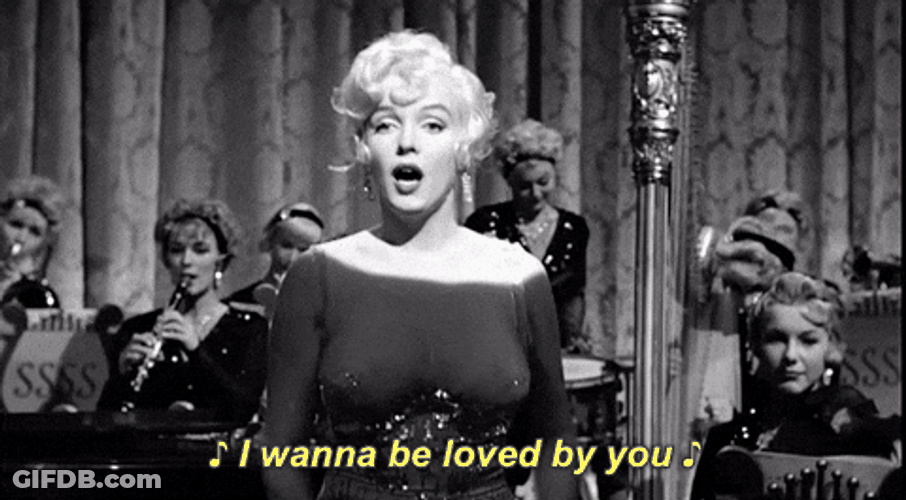 Marilyn Monroe Wants Love Quote GIF