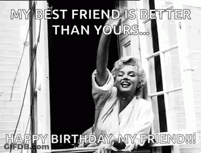 Marilyn Monroe Wave Happy Birthday Bestie GIF
