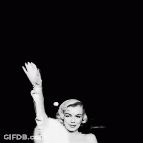 Marilyn Monroe Waving In Front Of The Camera GIF