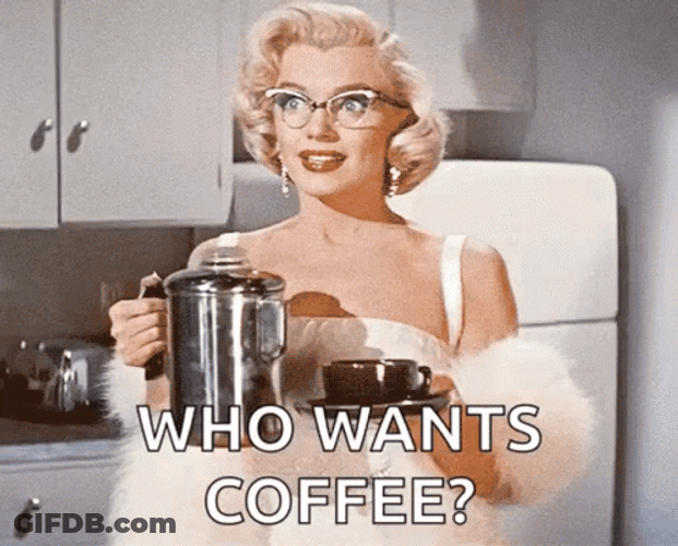 Marilyn Monroe Who Wants Coffee GIF