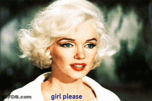 Marilyn Monroe With Girl Please In Blue GIF