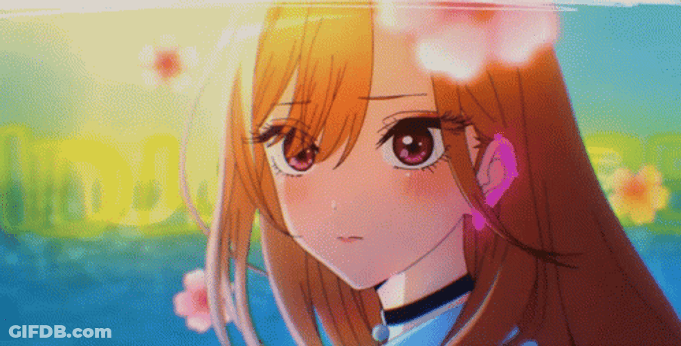 Marin Kitagawa With Anime Flower Falling GIF