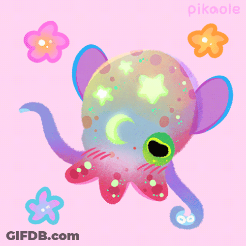 Marine Life Blush Squid GIF